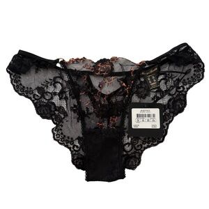Honey Birdette Whitney Brazilian Leopard and Black Lace Panty